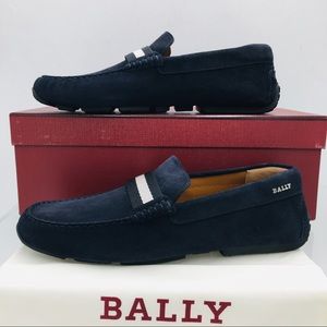 Bally Pearce Driver Navy Suede Men’s Loafers